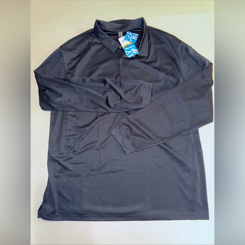 MAGCOMSEN Shirt Blue 2XL Men's Long Sleeve Polo Quick Dry Performance Breathable
